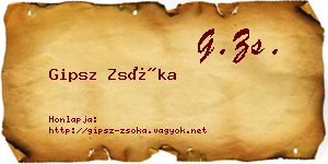 Gipsz Zsóka névjegykártya